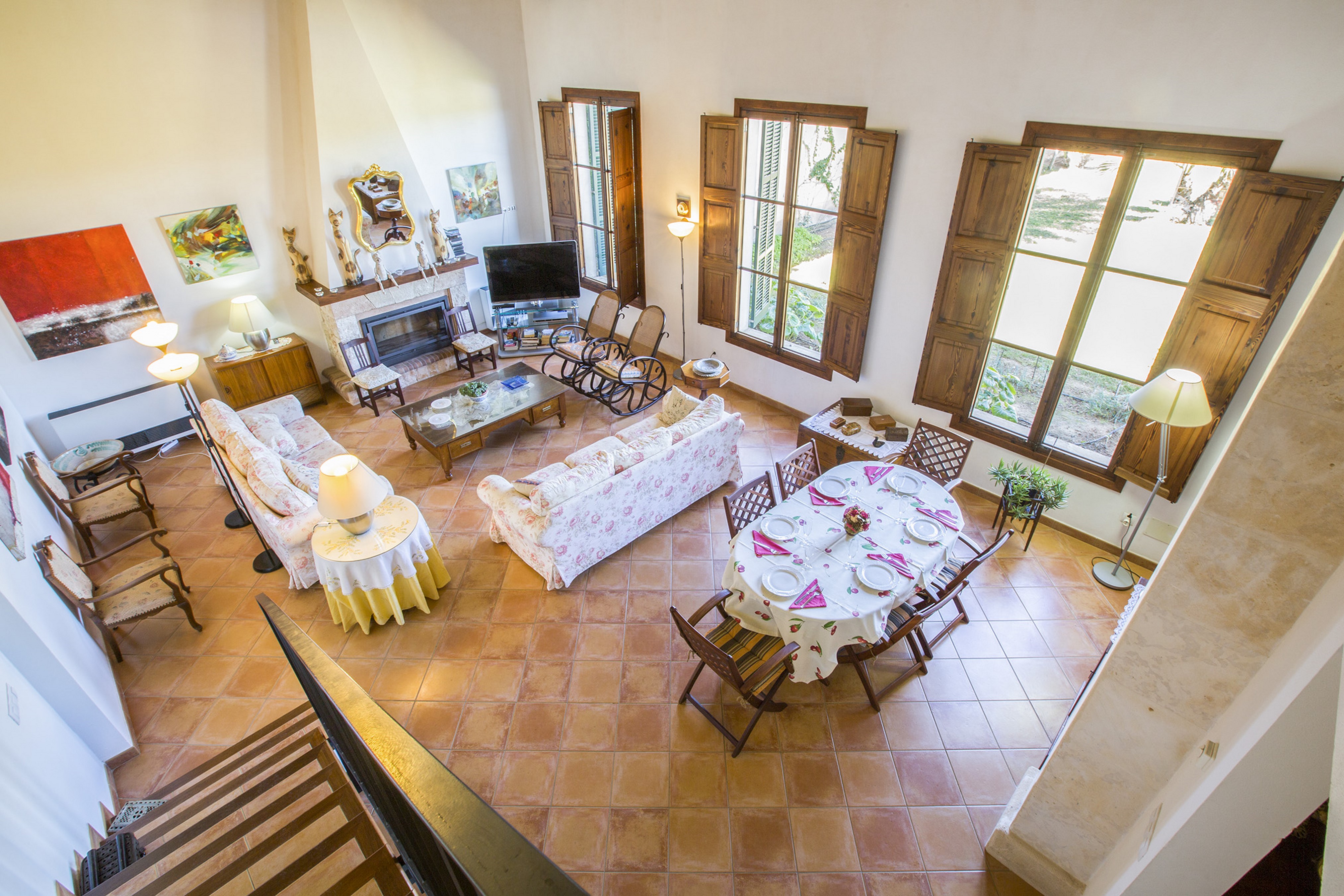 Swimming pool area near Son Vanrell (Campos) in Spain