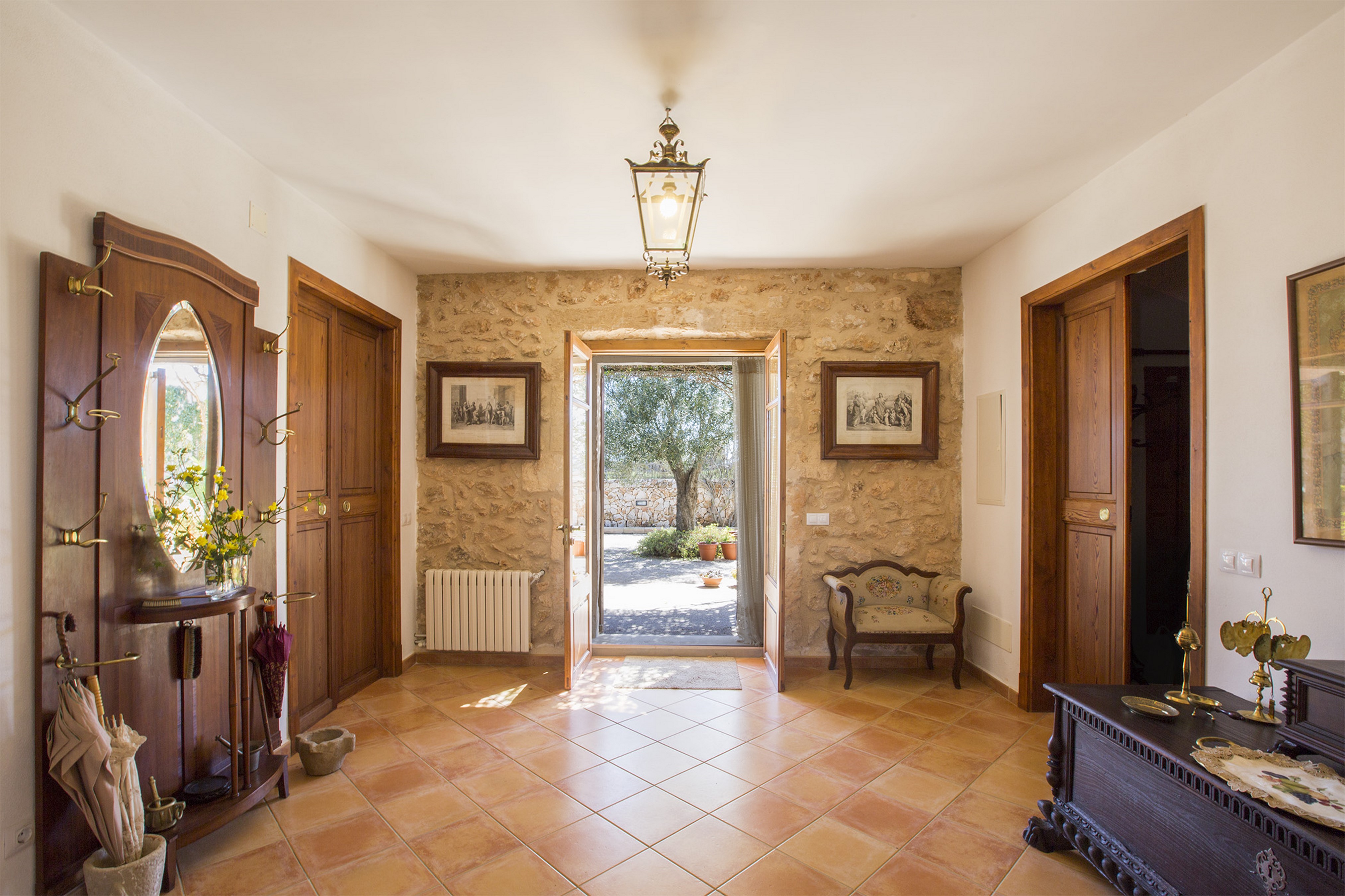 Outdoor terrace and garden at Son Vanrell (Campos) in Spain